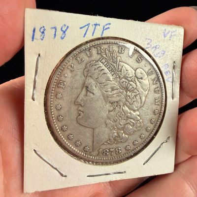 Sale Photo Thumbnail #119: US 1878 One Dollar Morgan Silver Coin 7 Tail Feathers Third Reverse Variety