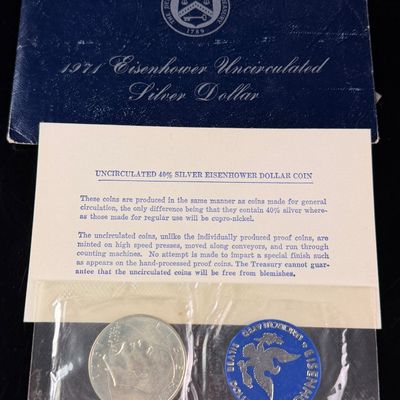 Sale Photo Thumbnail #153: 1971-S US Eisenhower Uncirculated 40% Silver Dollar