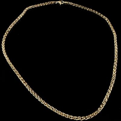Sale Photo Thumbnail #45: Sterling Silver Wheat Link Chain Necklace