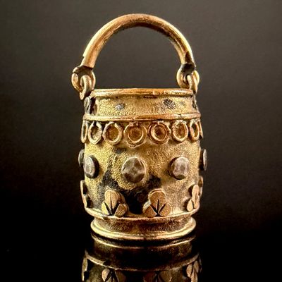 Sale Photo Thumbnail #103: Victorian Gold-Toned Miniature Bucket Pendant