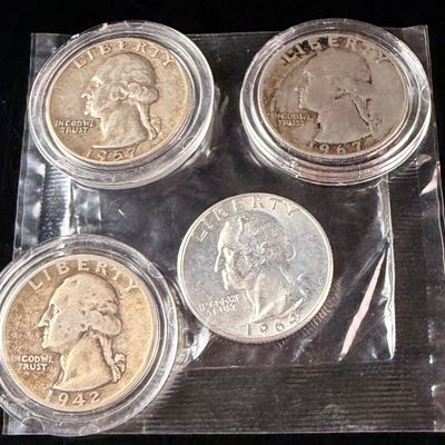 Sale Photo Thumbnail #134: A Group of US 90% Silver Washington Quarters
