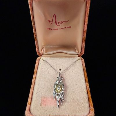 Sale Photo Thumbnail #111: Anson Sterling Silver Modernist Pendant Necklace with Genuine Diamond