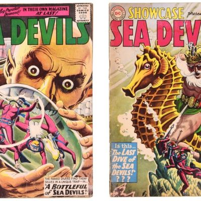 (2) 1960's Sea Devils 10c Comics