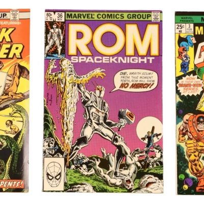 (3) Marvel Comcis, Black Panther, Rom,