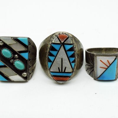 Sale Photo Thumbnail #35: Three Sterling Southwest Rings