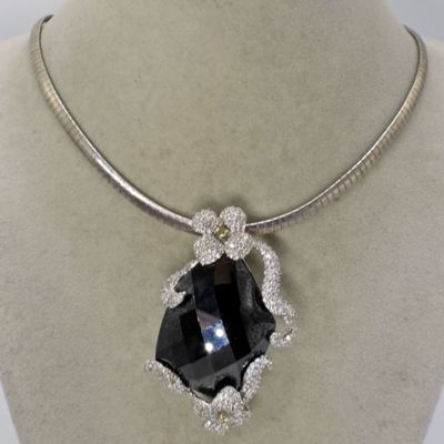 Sale Photo Thumbnail #91: Huge Amethyst 925 Pendant & Chain