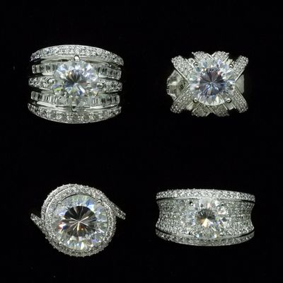 Sale Photo Thumbnail #396: Four Incredible Sterling Bridal Style Rings
