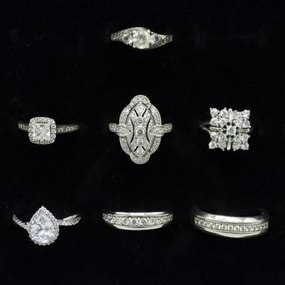 Sale Photo Thumbnail #280: 7 Sterling Bridal Style Rings