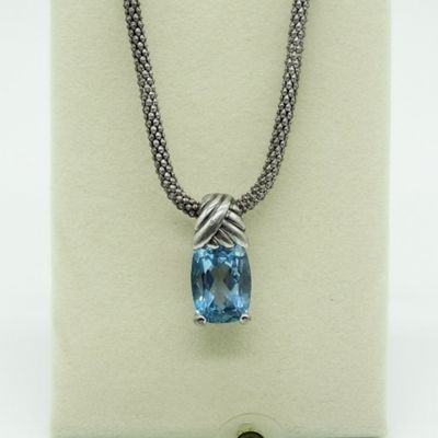Sale Photo Thumbnail #248: Blue Topaz Sterling Necklace & Earrings