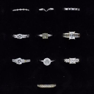 Sale Photo Thumbnail #89: 10 Sterling Bridal Style Rings
