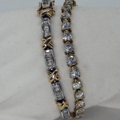 Sale Photo Thumbnail #319: 2 Sterling & Gold Tone Fashion Bracelets