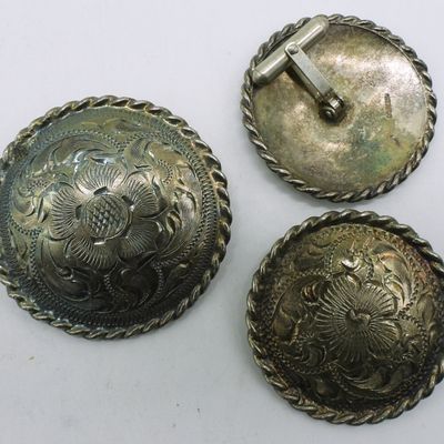 Sale Photo Thumbnail #215: Vintage Sterling Cuff Links  & Brooch