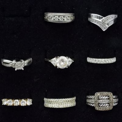 Sale Photo Thumbnail #138: 8 Sterling Bridal Style Rings
