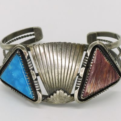 Sale Photo Thumbnail #357: Denetdale Navajo Spiny Oyster Cuff Bracelet
