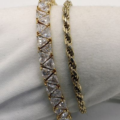 Sale Photo Thumbnail #275: 2 Sterling Gold Tone Fashion Bracelets