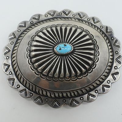Sale Photo Thumbnail #23: Sterling Belt Buckle with Small Turquoise