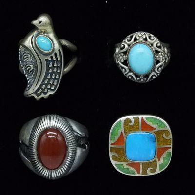 Sale Photo Thumbnail #37: 4 Carolyn Pollack Sterling Rings