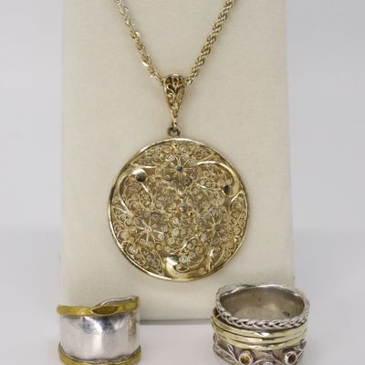 Sale Photo Thumbnail #110: Alice Caviness Gold Tone 925 Pendant & More