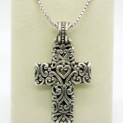Sale Photo Thumbnail #188: Sterling Cross Pendant & Chain