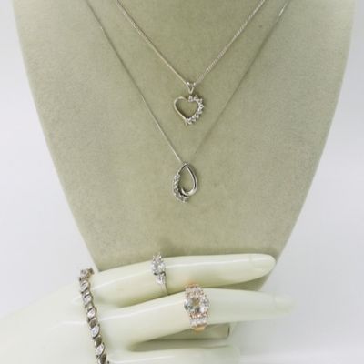 Sale Photo Thumbnail #246: Simulated Diamond 925 Necklaces & Rings