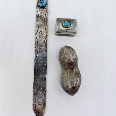 Sale Photo Thumbnail #121: Navajo 925 Turquoise Bookmark, Peanut & Box