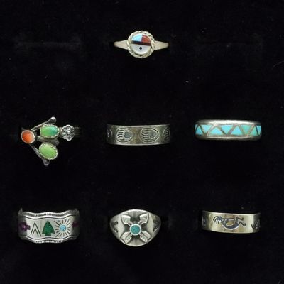 Sale Photo Thumbnail #392: 7 Sterling Southwest Style Rings