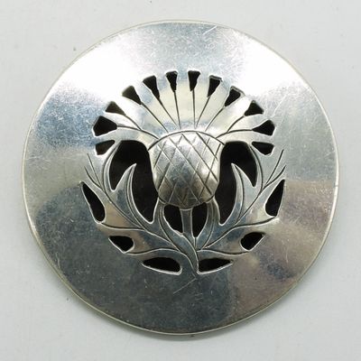 Sale Photo Thumbnail #349: Handmade Sterling Thistle Brooch