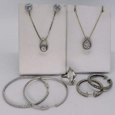 Sale Photo Thumbnail #259: Bridal Style 925 Earrings, Necklaces & Ring