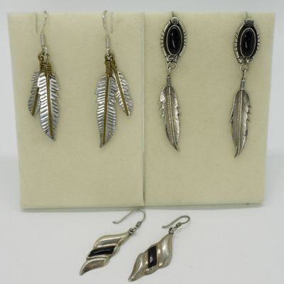 Sale Photo Thumbnail #300: Taxco & Native American Sterling Earrings