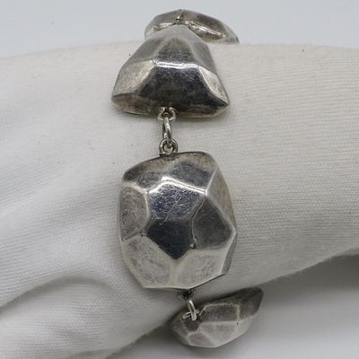 Sale Photo Thumbnail #55: Chunky Sterling "Israel" Bracelet