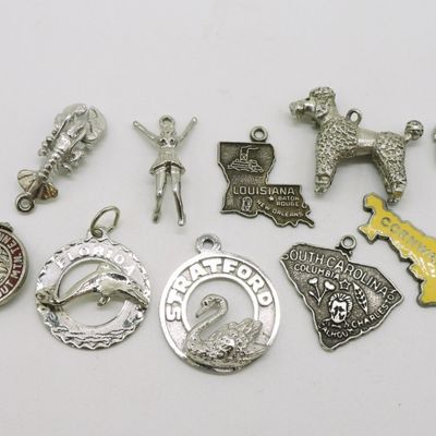 Sale Photo Thumbnail #372: 10 Vintage Sterling Charms