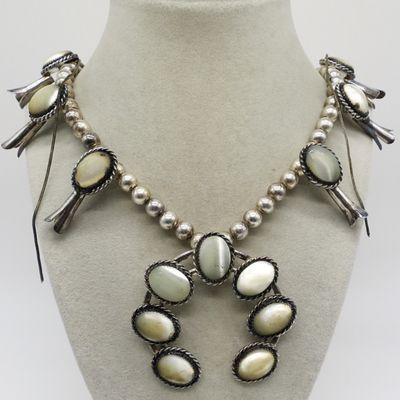 Sale Photo Thumbnail #76: Mother of Pearl Squash Blossom Necklace
