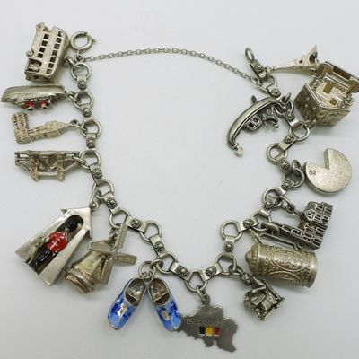Sale Photo Thumbnail #395: 800 & 900 Silver Charm Bracelet