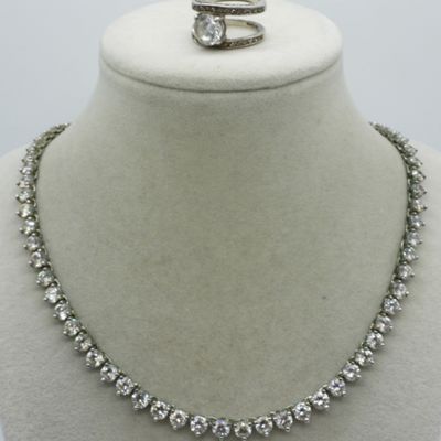 Sale Photo Thumbnail #133: Simulated Diamond 925 Necklace & Ring