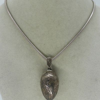 Sale Photo Thumbnail #343: Vintage 925 Egg Shaped Necklace