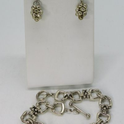 Sale Photo Thumbnail #225: Matching Sterling Bracelet & Pierced Earrings