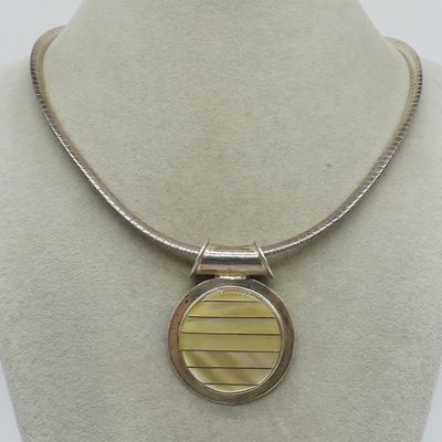Sale Photo Thumbnail #124: Native American, Mother of Pearl Pendant Necklace