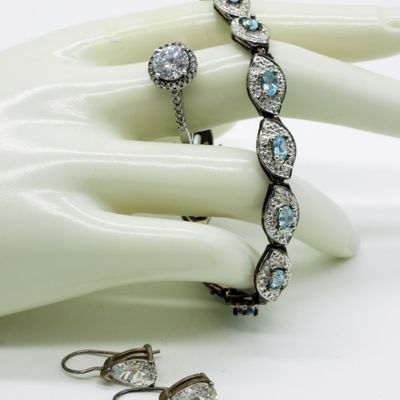Sale Photo Thumbnail #288: Blue Topaz & Simulated Diamond Set