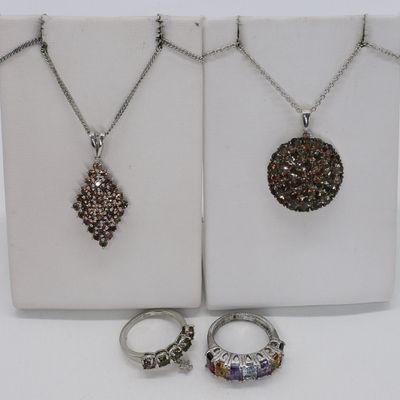 Sale Photo Thumbnail #98: Smokey Quartz 925 Necklaces & Rings