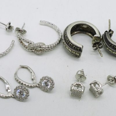 Sale Photo Thumbnail #92: 4 Pair Sterling Pierced Earrings