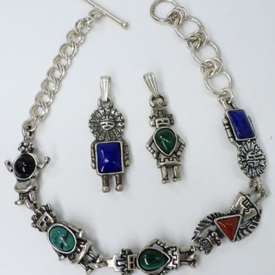 Sale Photo Thumbnail #70: Carolyn Pollack Kachina Doll Bracelet & Pendants