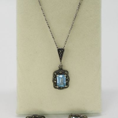 Sale Photo Thumbnail #399: Beautiful Blue Topaz Matching Necklace Set