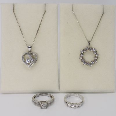 Sale Photo Thumbnail #68: Sterling Rings and Necklaces, Diamond