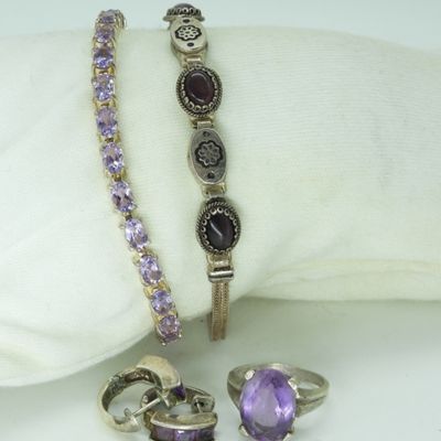 Sale Photo Thumbnail #345: Amethyst & Sterling Bracelets & More