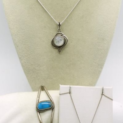 Sale Photo Thumbnail #253: Moonstone & Turquoise Necklaces / Bracelet