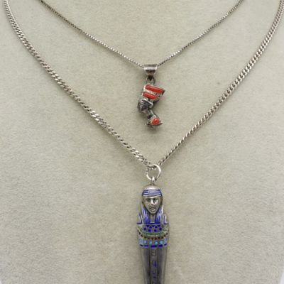 Sale Photo Thumbnail #103: Art Deco Sarcophagus Pencil Necklace & More