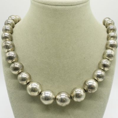Sale Photo Thumbnail #247: Taxco Sterling Graduated Bead Necklace