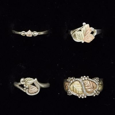 Sale Photo Thumbnail #21: Four Sterling & 12k Gold Accented Rings