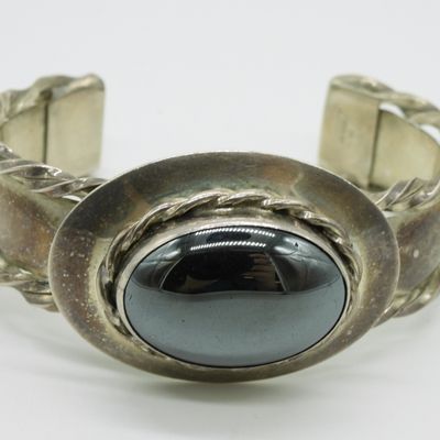 Sale Photo Thumbnail #278: Sterling Hematite Cuff Bracelet