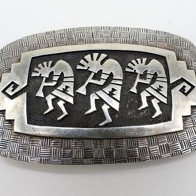 Sale Photo Thumbnail #153: Joe Joseytewa Sterling Kokopelli Belt Buckle